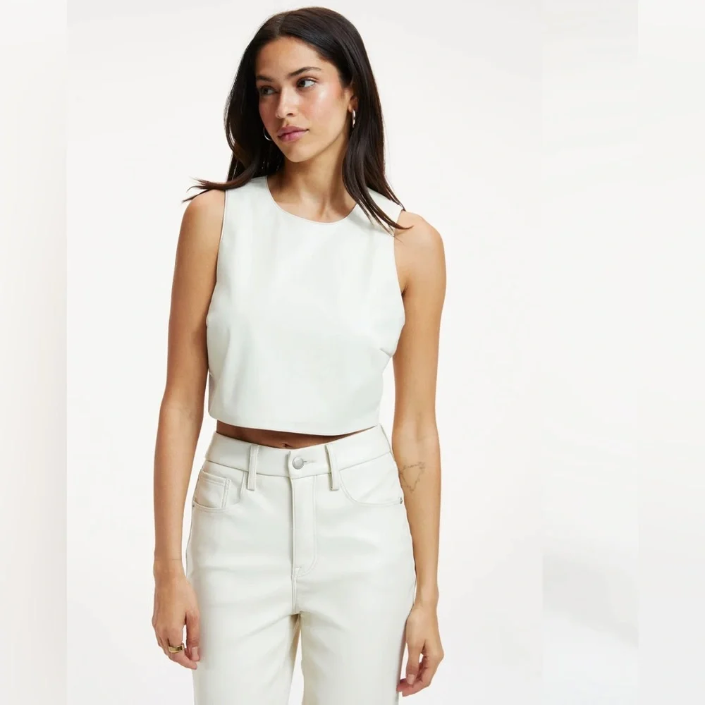 Good American Faux Leather Crop Top - Picture 2 of 3